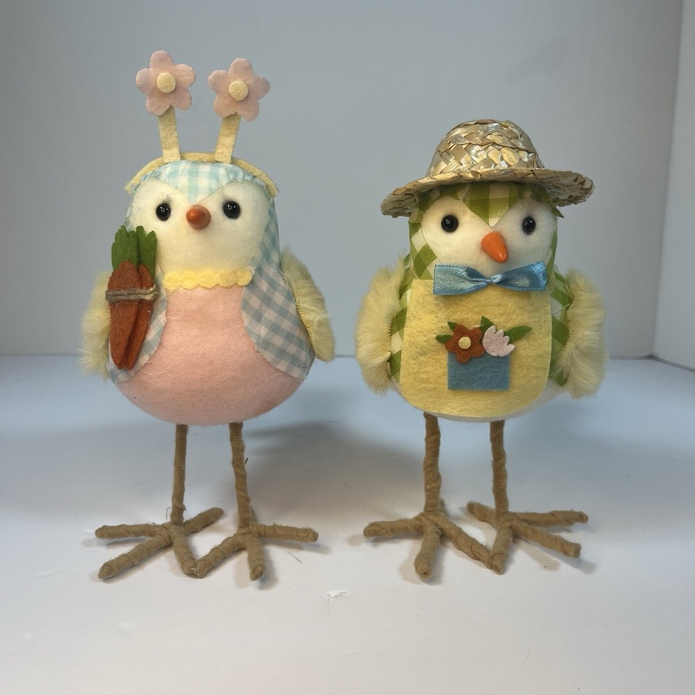 Walgreens Spring Easter Feather Friend Fabric Bird Couple Flowers Decor